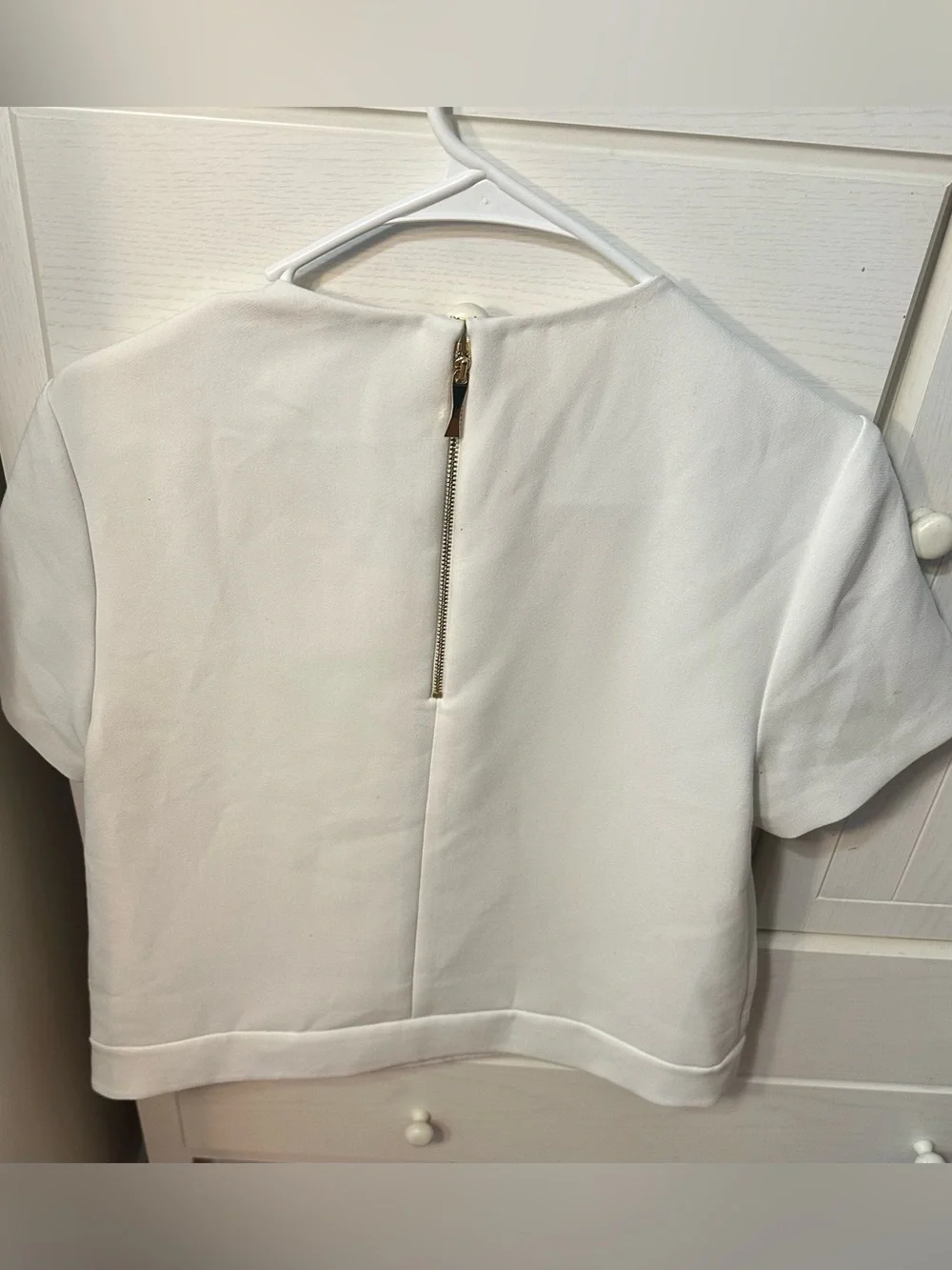 kate‎ spade White Jewel-Embellished Shoulder Blouse